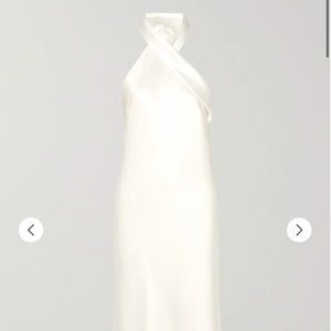 GALVAN satin midi dress Ivory